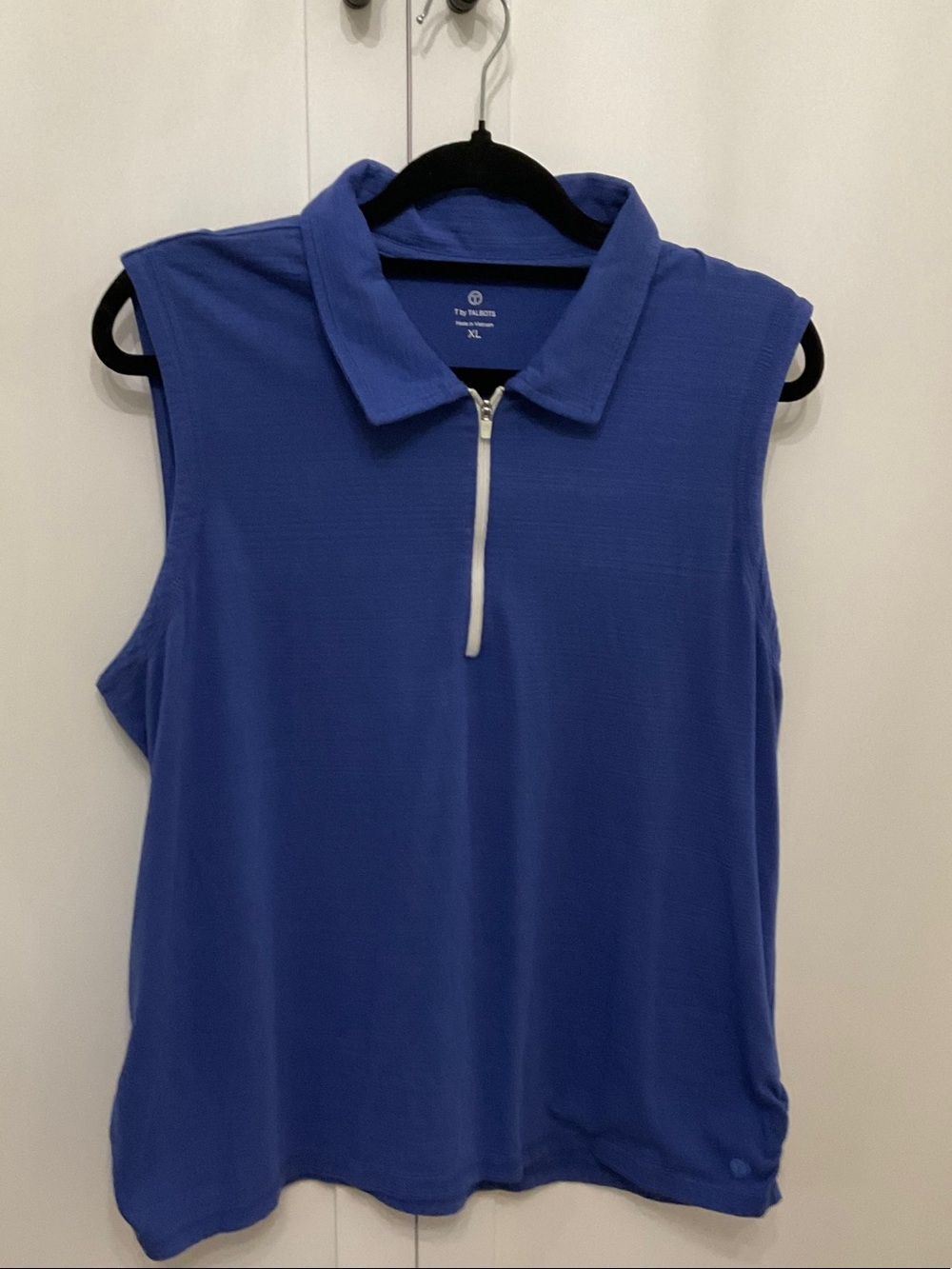 Talbots Royal Blue Sleeveless Polo Zip Top